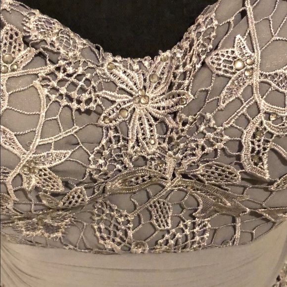 Grey Embellished Strapless Gown, Matching Bolero - Picture 5 of 10